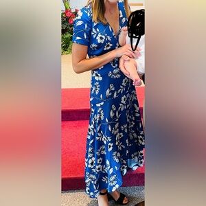 White House Black market satin high-low dress